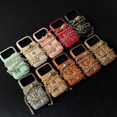 Applicable to New Iphone14pro Max Phone case Litchi Pattern Diagonal Small Golden Ball Adjustment Applicable to 15pro case 13/17